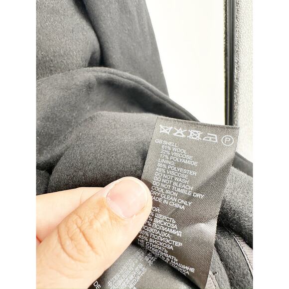 Reiss Gable Black Wool Blend Single Breasted Epsom Overcoat Size XXL - Picture 10 of 11